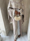 Pashmina - Cream and Mauve - With Gem Stones