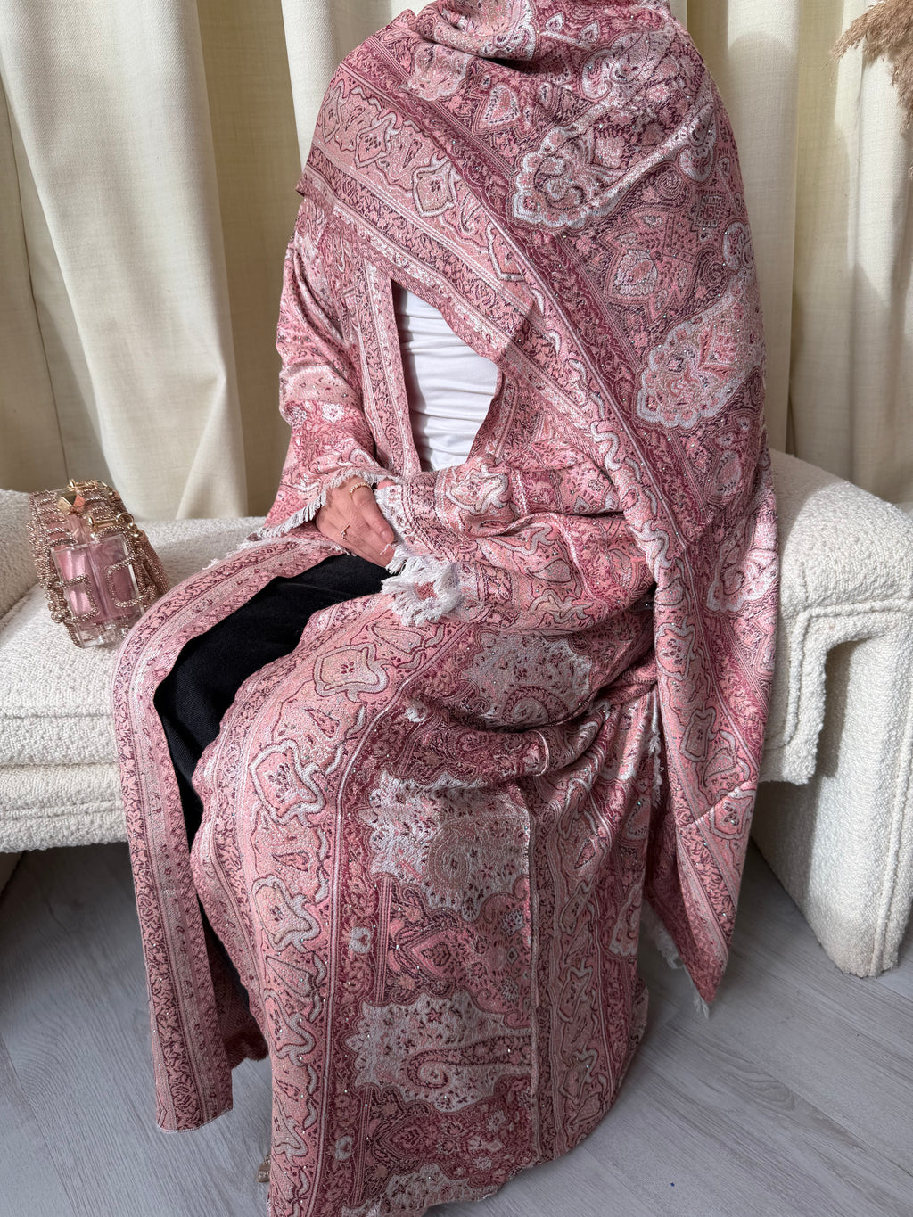 Pashmina Abaya - Peachy Pink