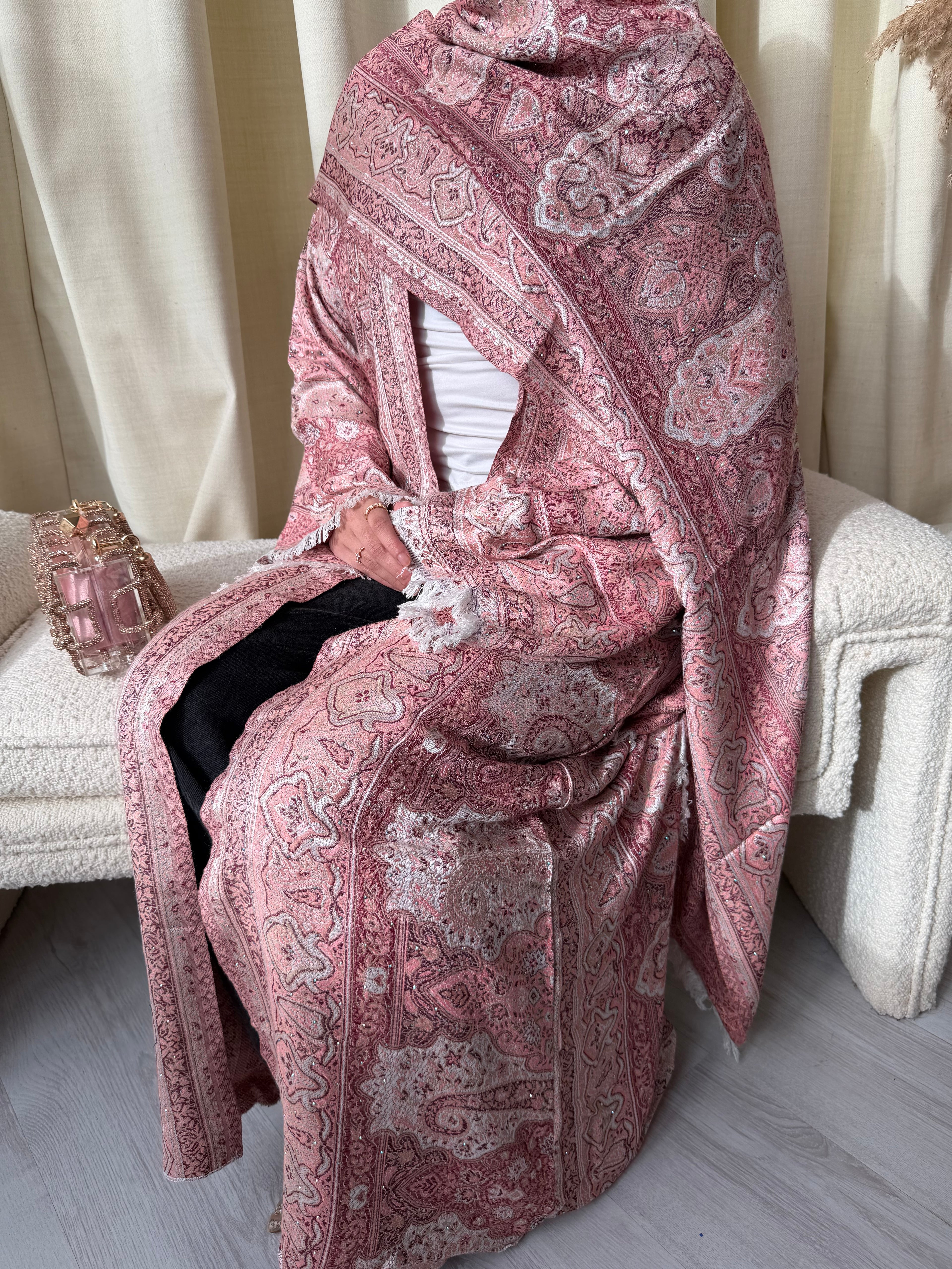 Pashmina Abaya - Peachy Pink