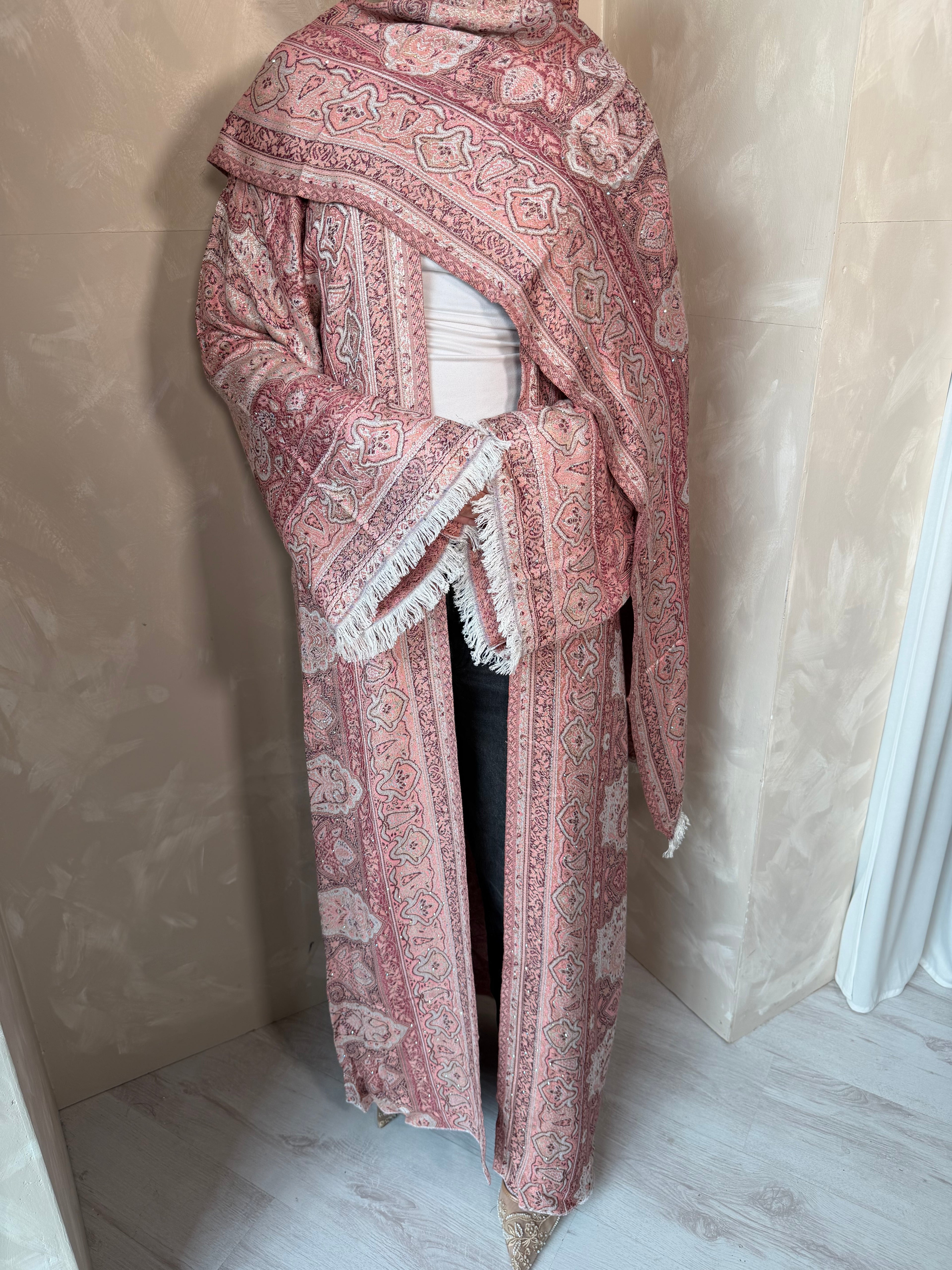 Pashmina Abaya - Peachy Pink