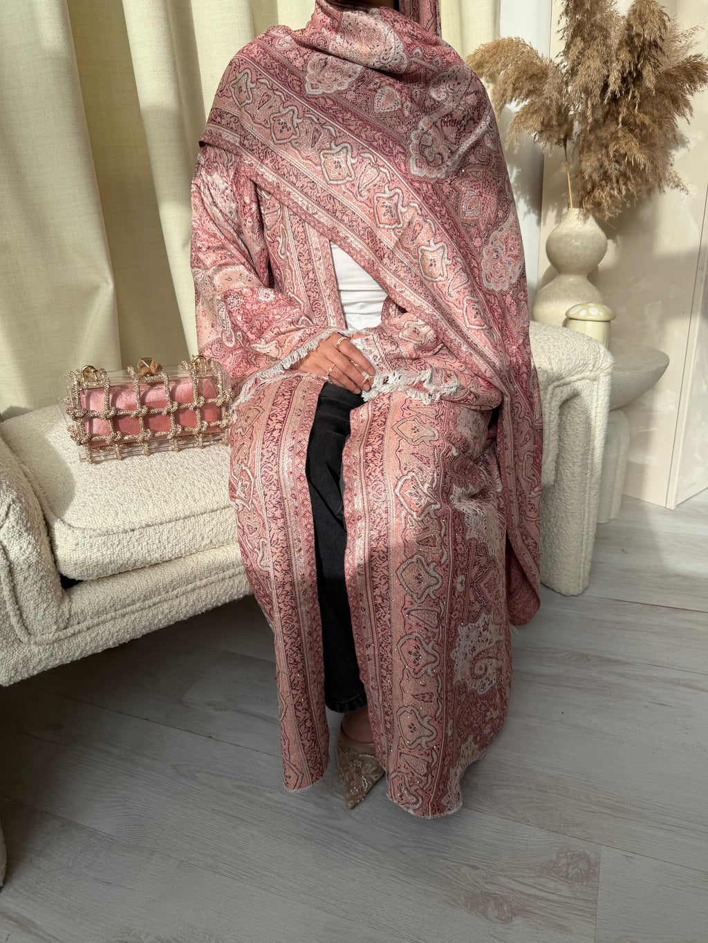 Pashmina Abaya - Peachy Pink