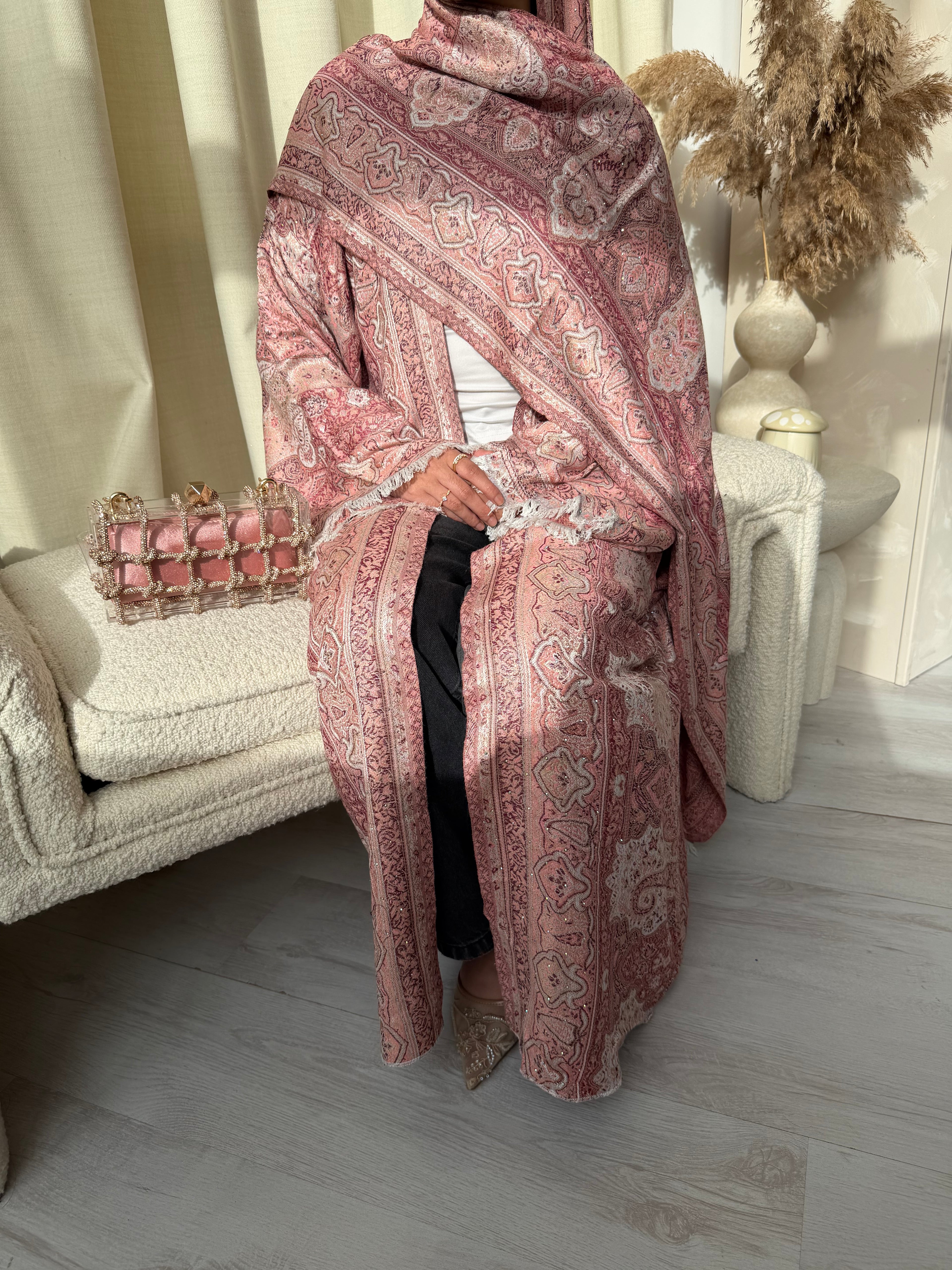 Pashmina Abaya - Peachy Pink