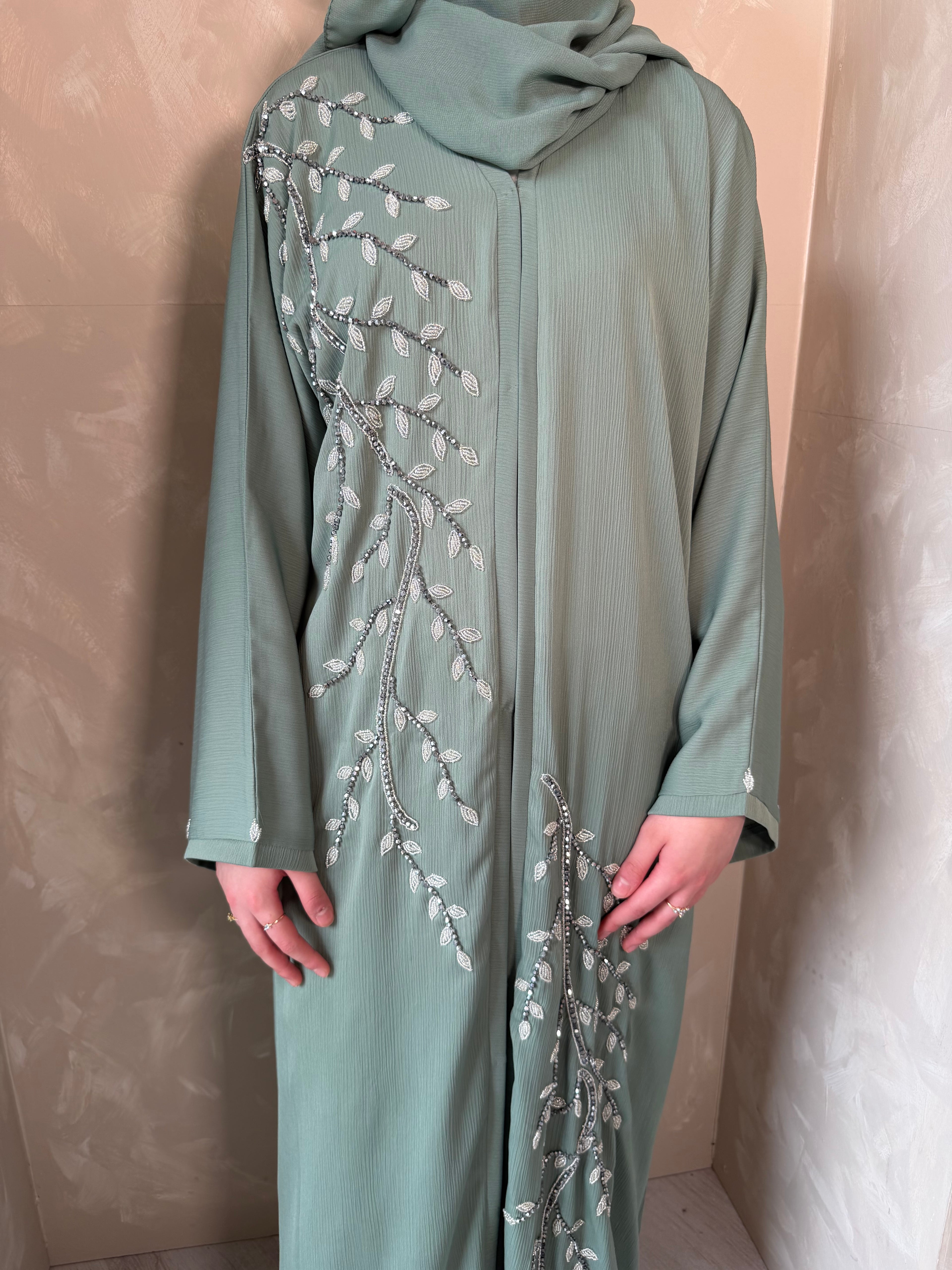 Vine Abaya - Sage Green