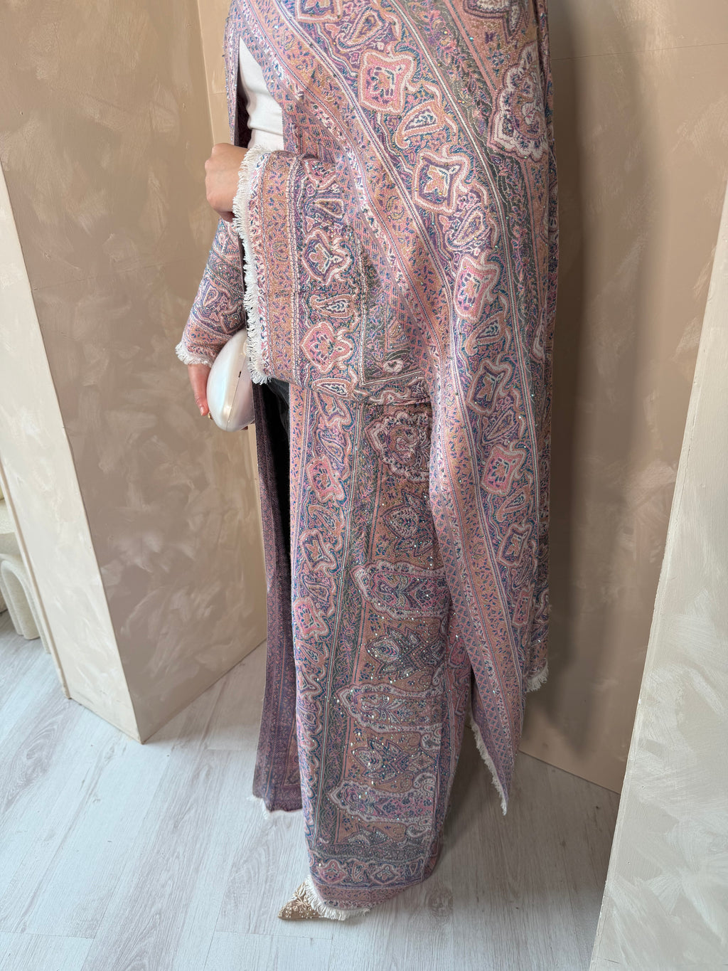 Pashmina Abaya - Pinky Blue