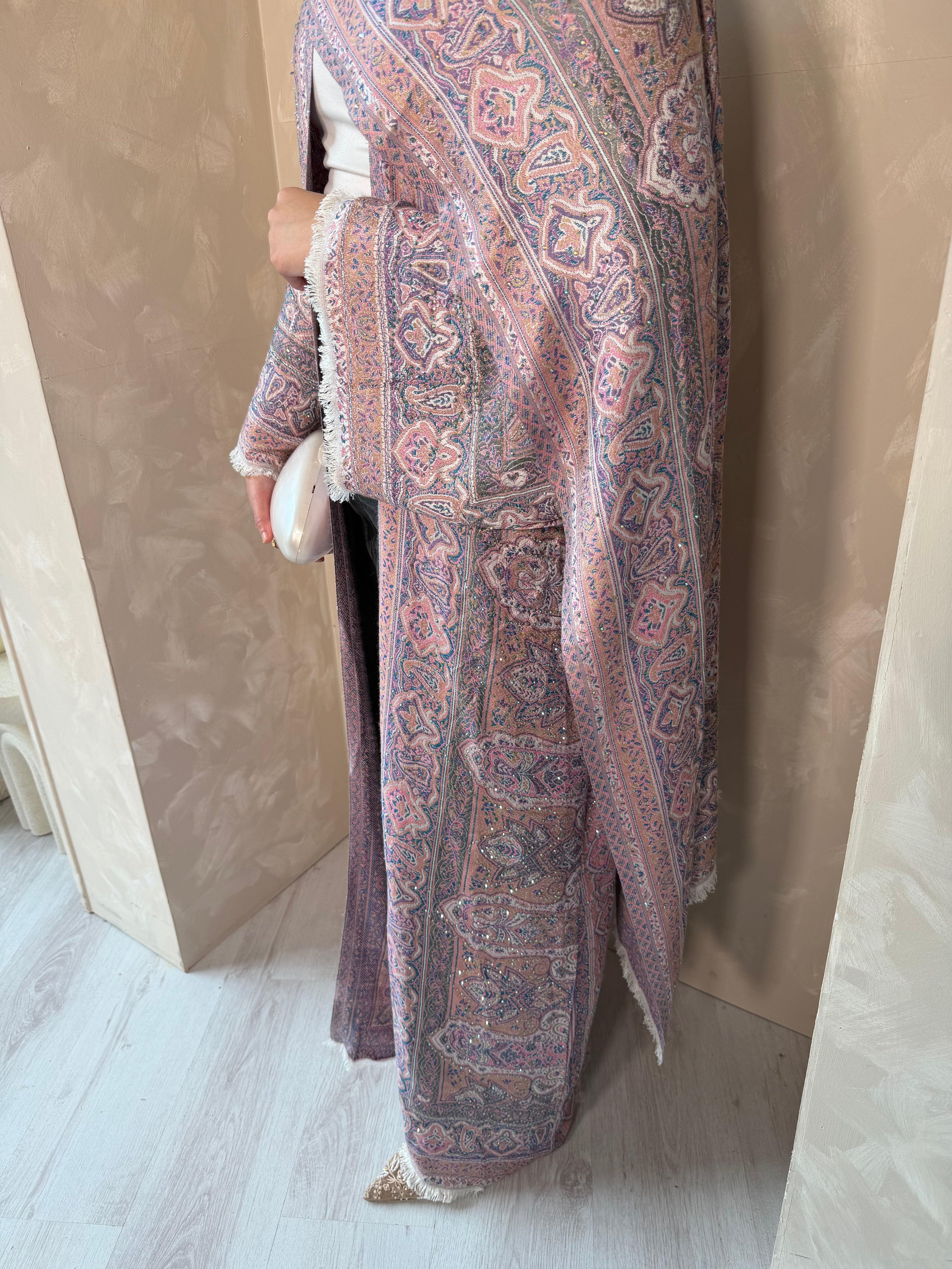 Pashmina Abaya - Pinky Blue