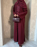 Lace Abaya - Maroon