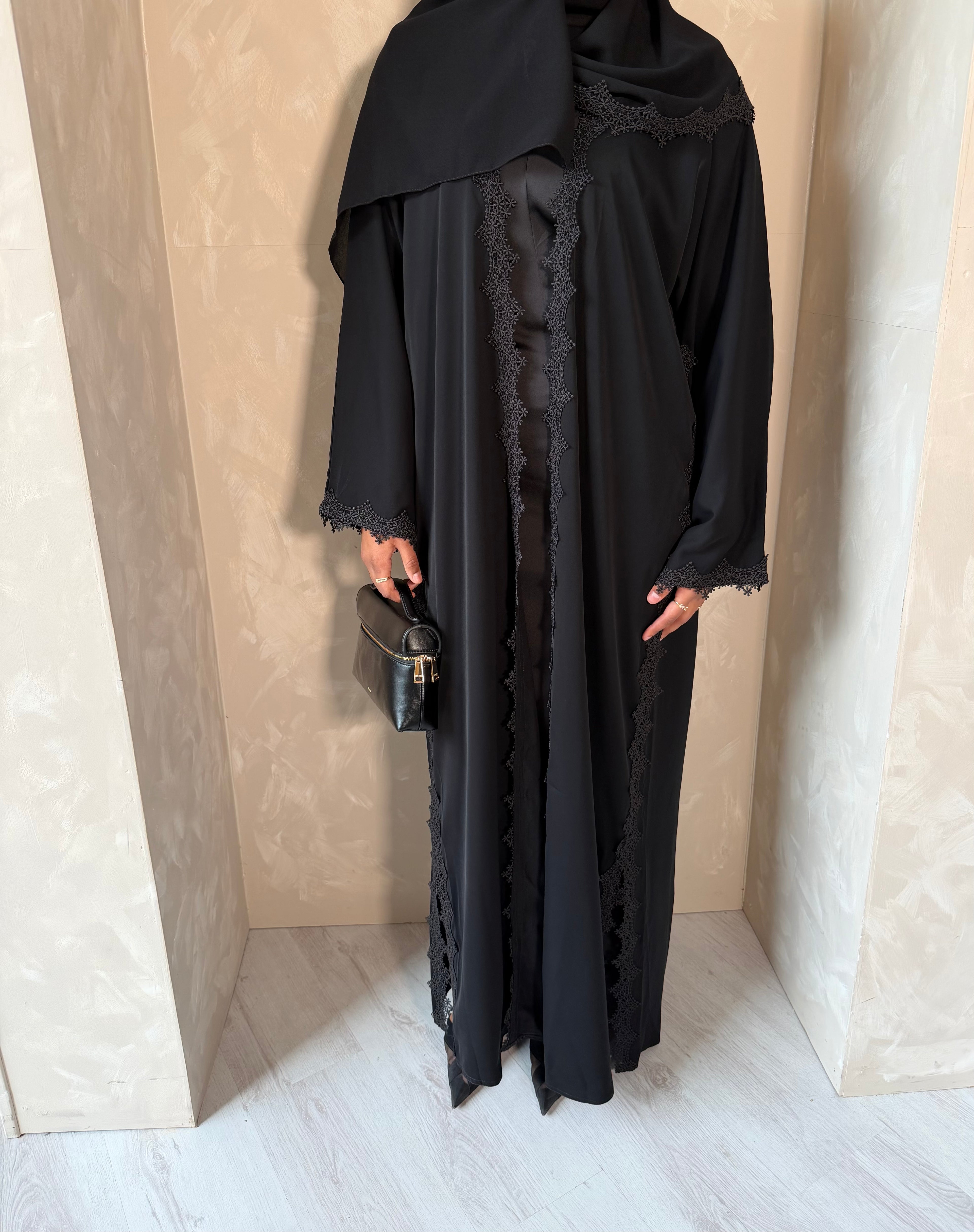 Lace Abaya - Black
