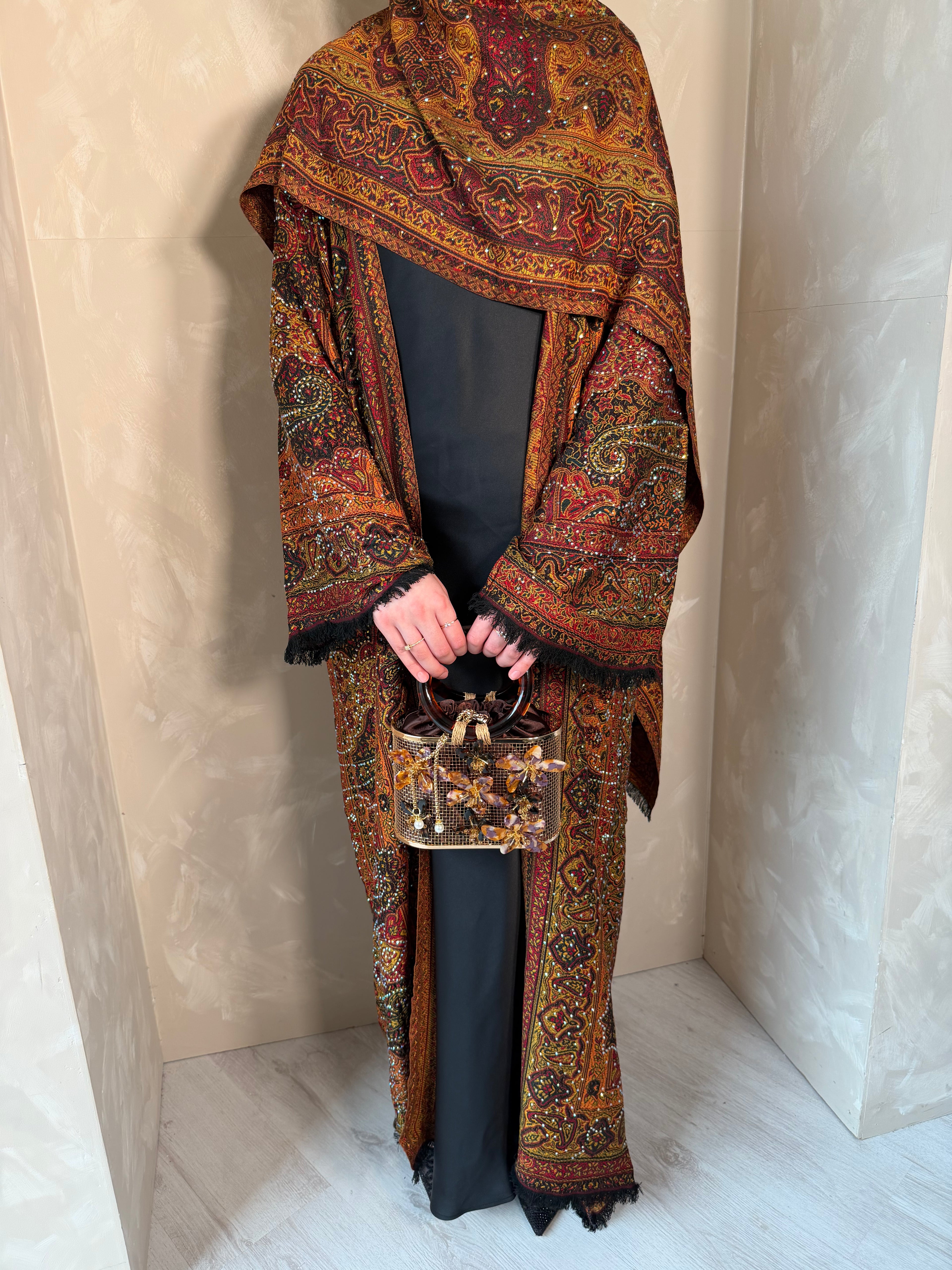 Pashmina Abaya - Auburn