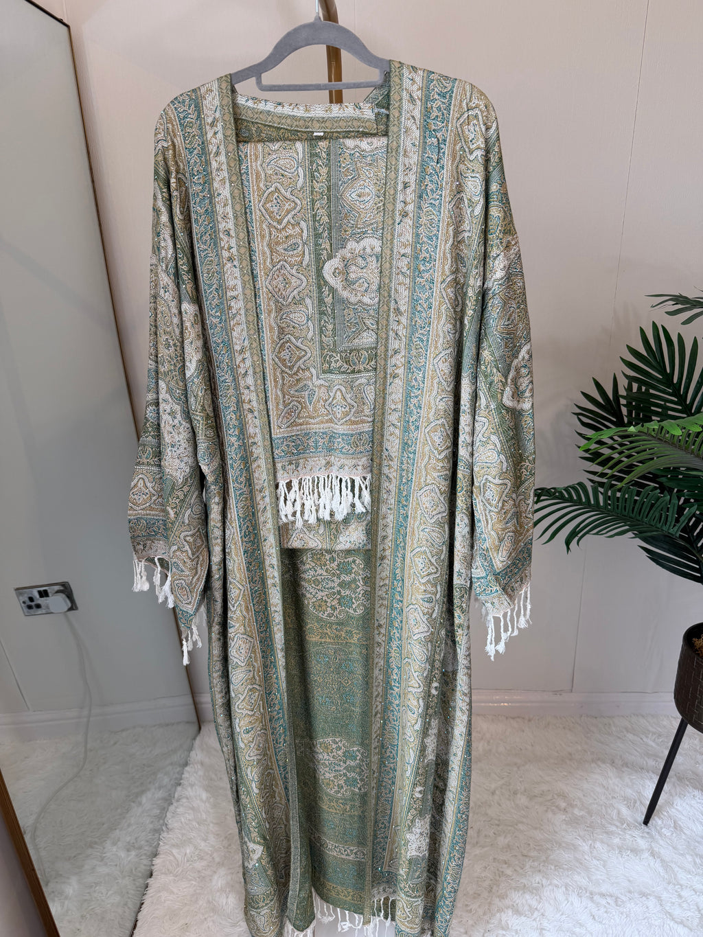 Pashmina - Green Hues - With Gem Stones