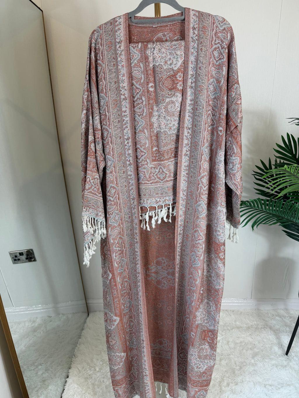 Pashmina - Terracotta - With Gem Stones