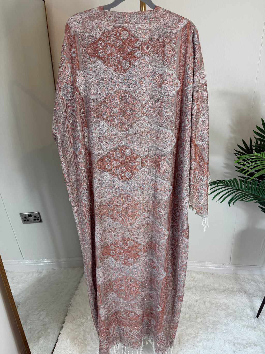 Pashmina - Terracotta - With Gem Stones