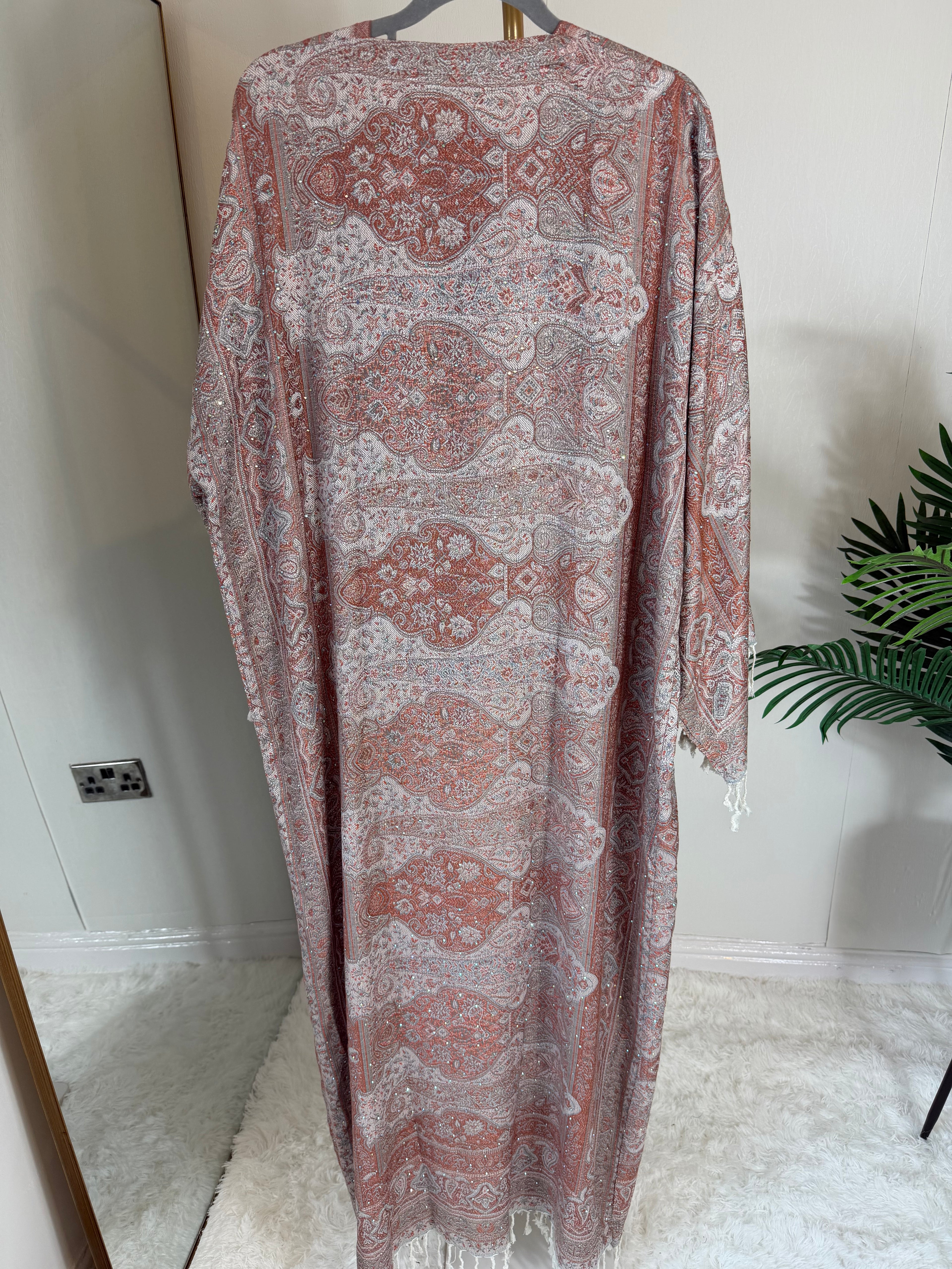 Pashmina - Terracotta - With Gem Stones