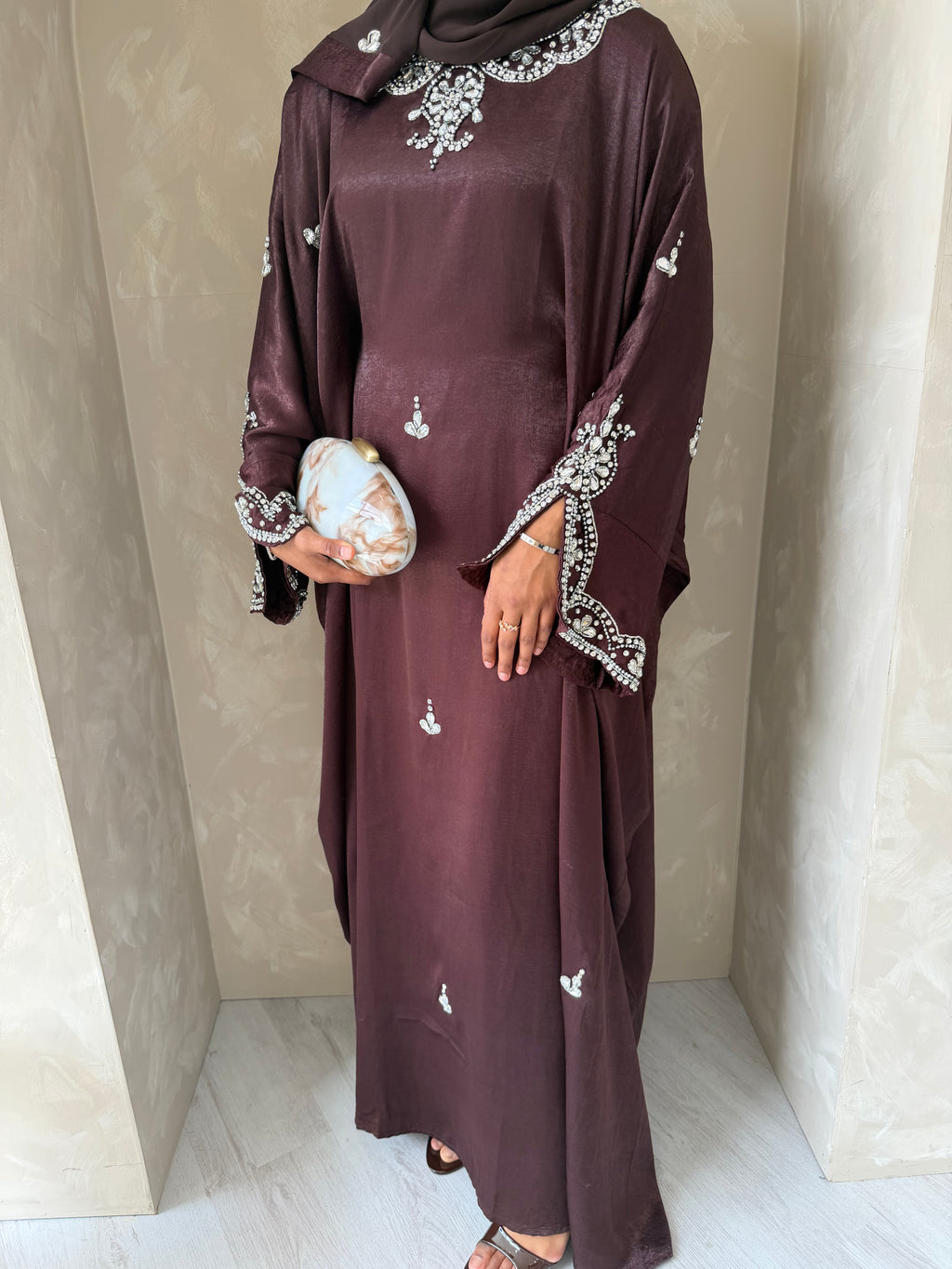 Ayah Kaftan Abaya - Brown
