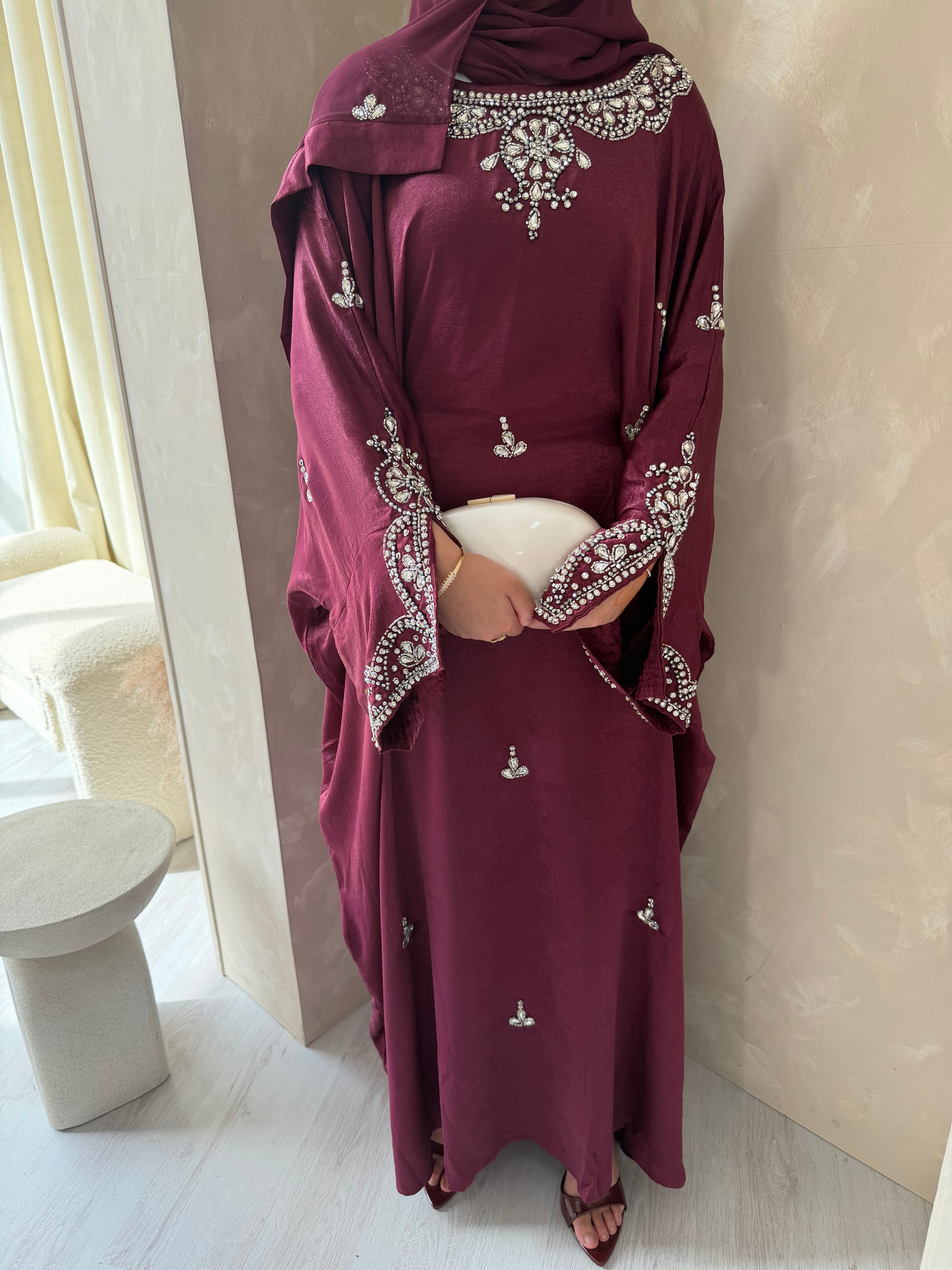 Ayah Kaftan Abaya - Berry