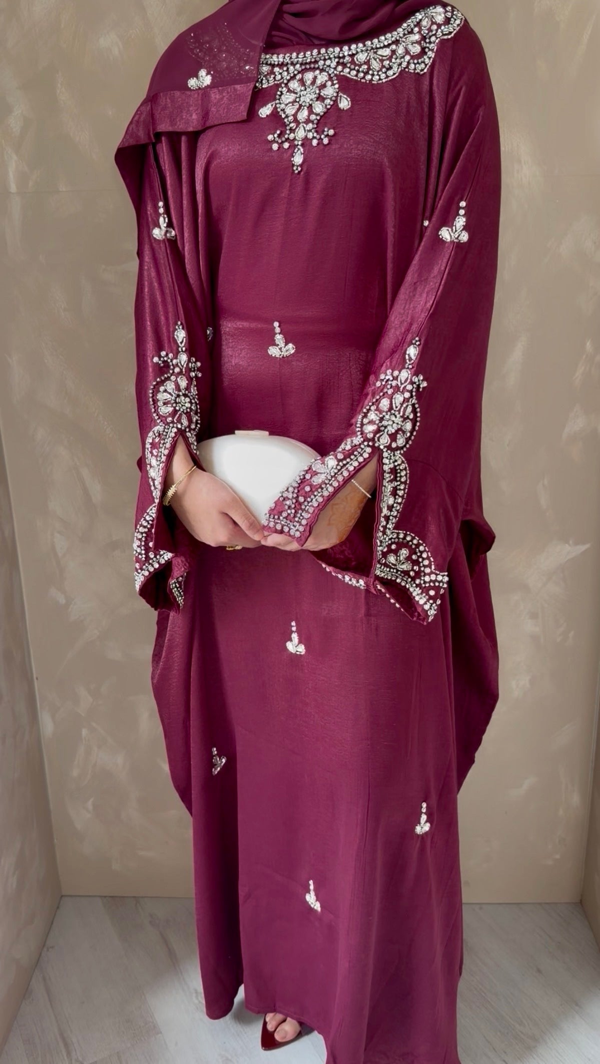 Ayah Kaftan Abaya - Berry