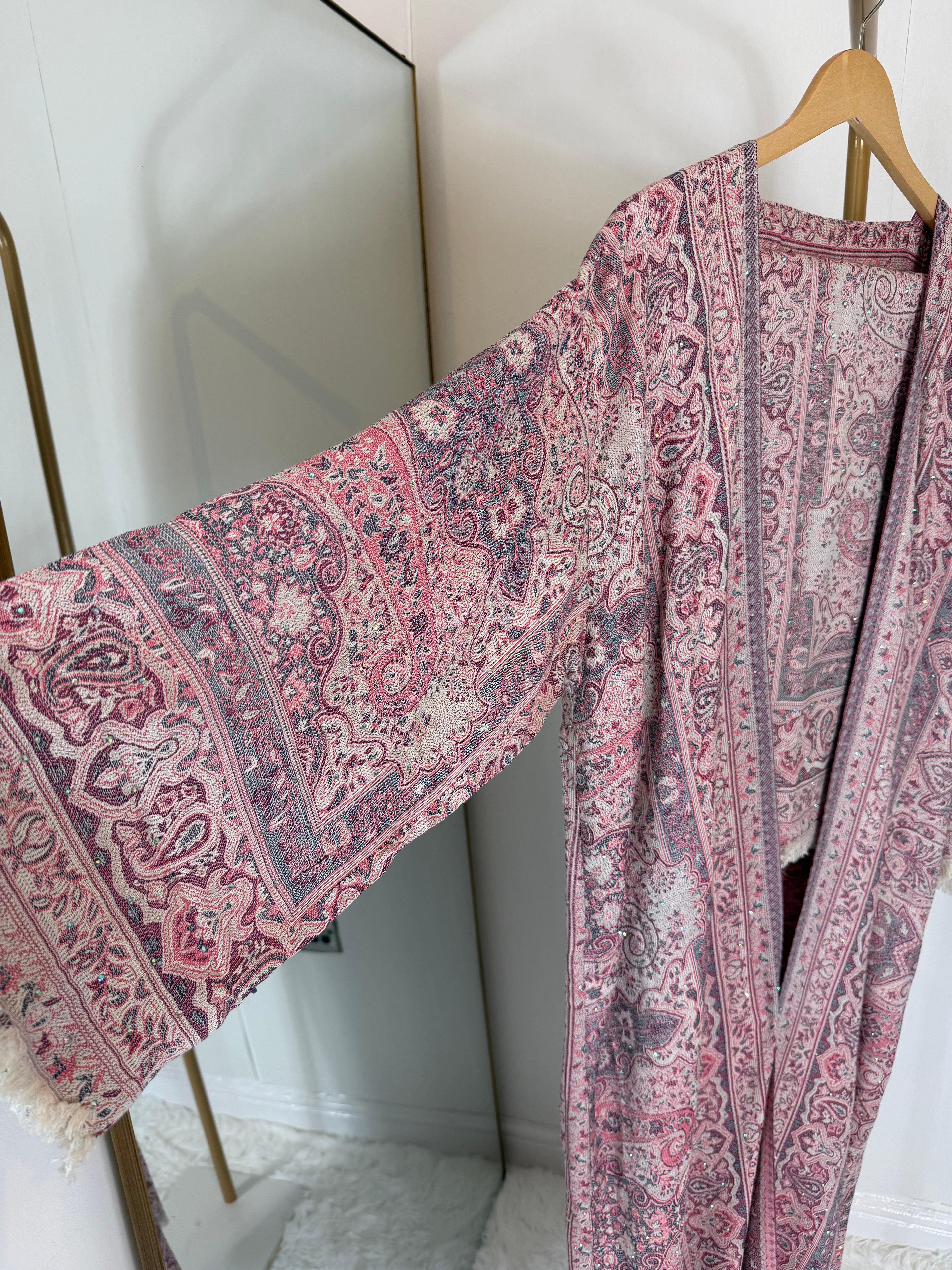 Pashmina - Pinky Blue with Gem Stone
