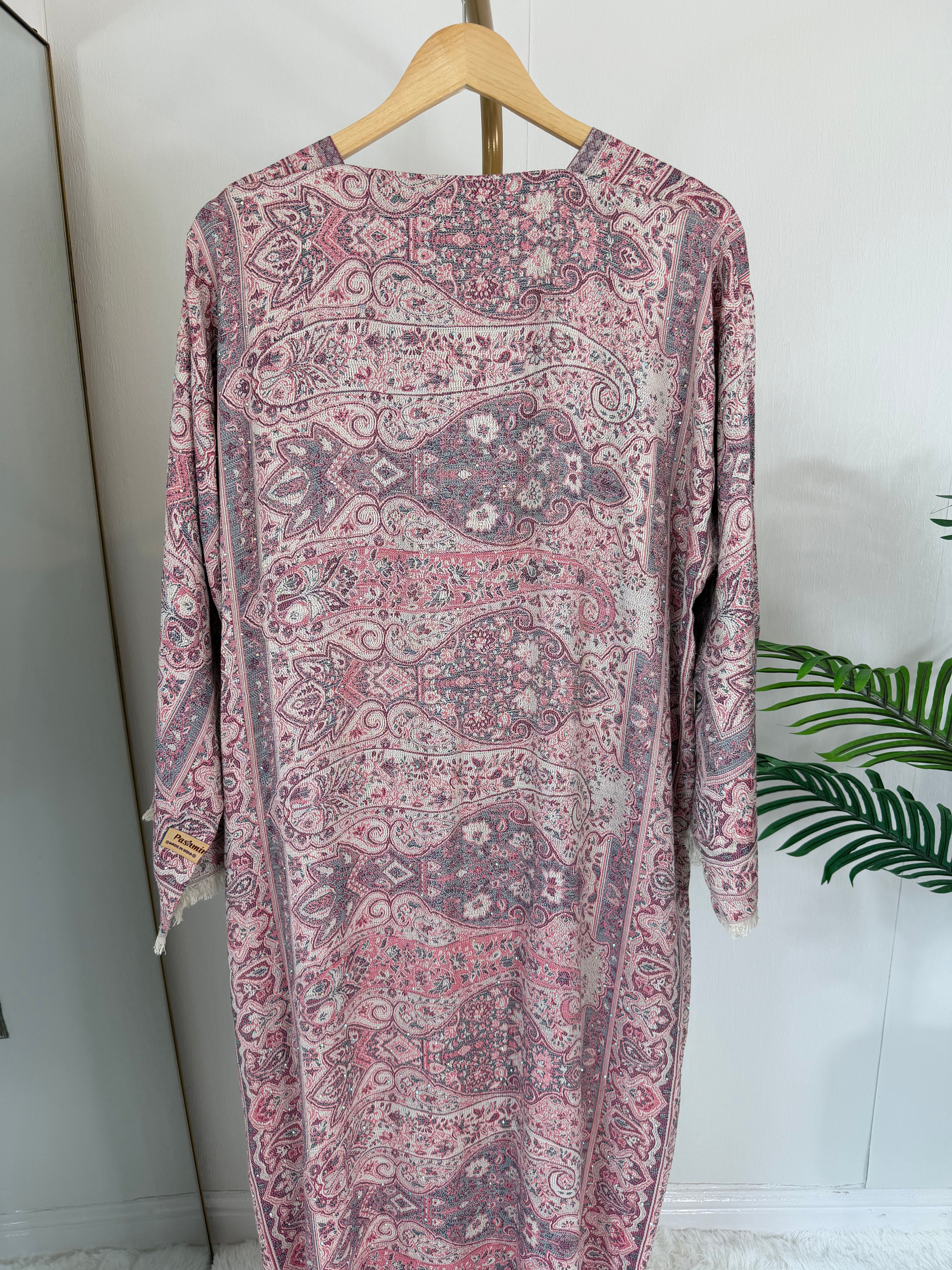 Pashmina - Pinky Blue with Gem Stone