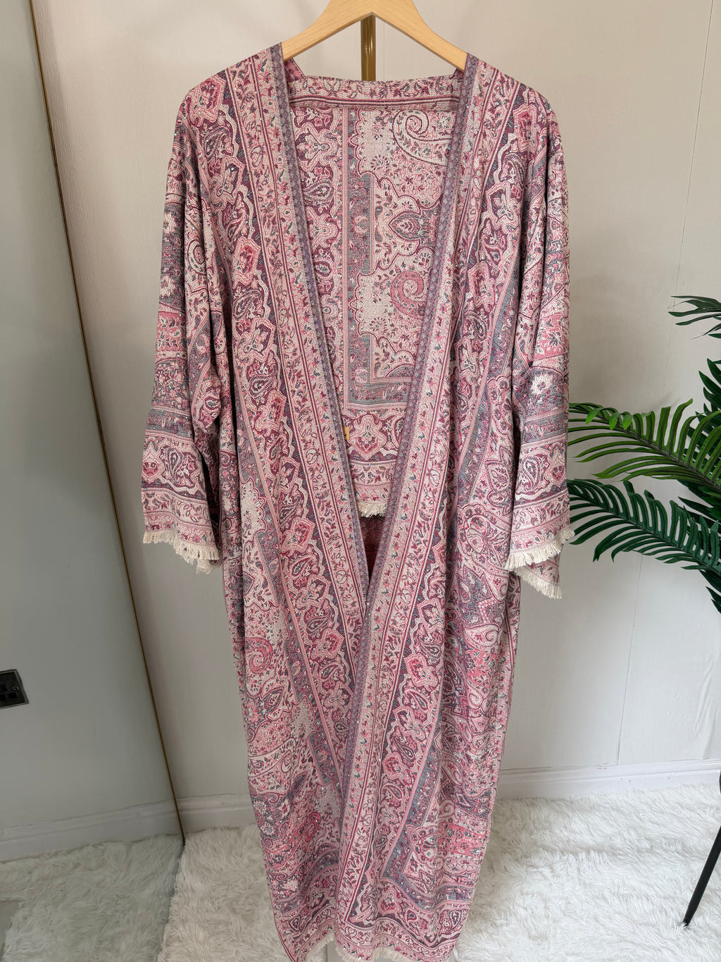 Pashmina - Pinky Blue with Gem Stone