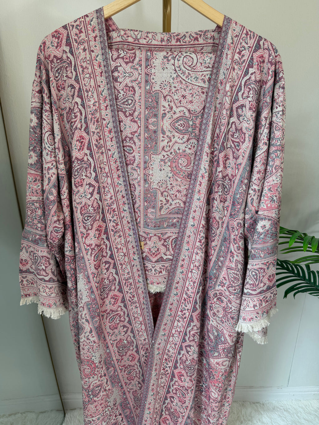 Pashmina - Pinky Blue with Gem Stone