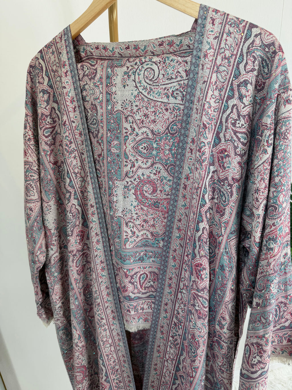 Pashmina - Bluey Pink with Gem Stones