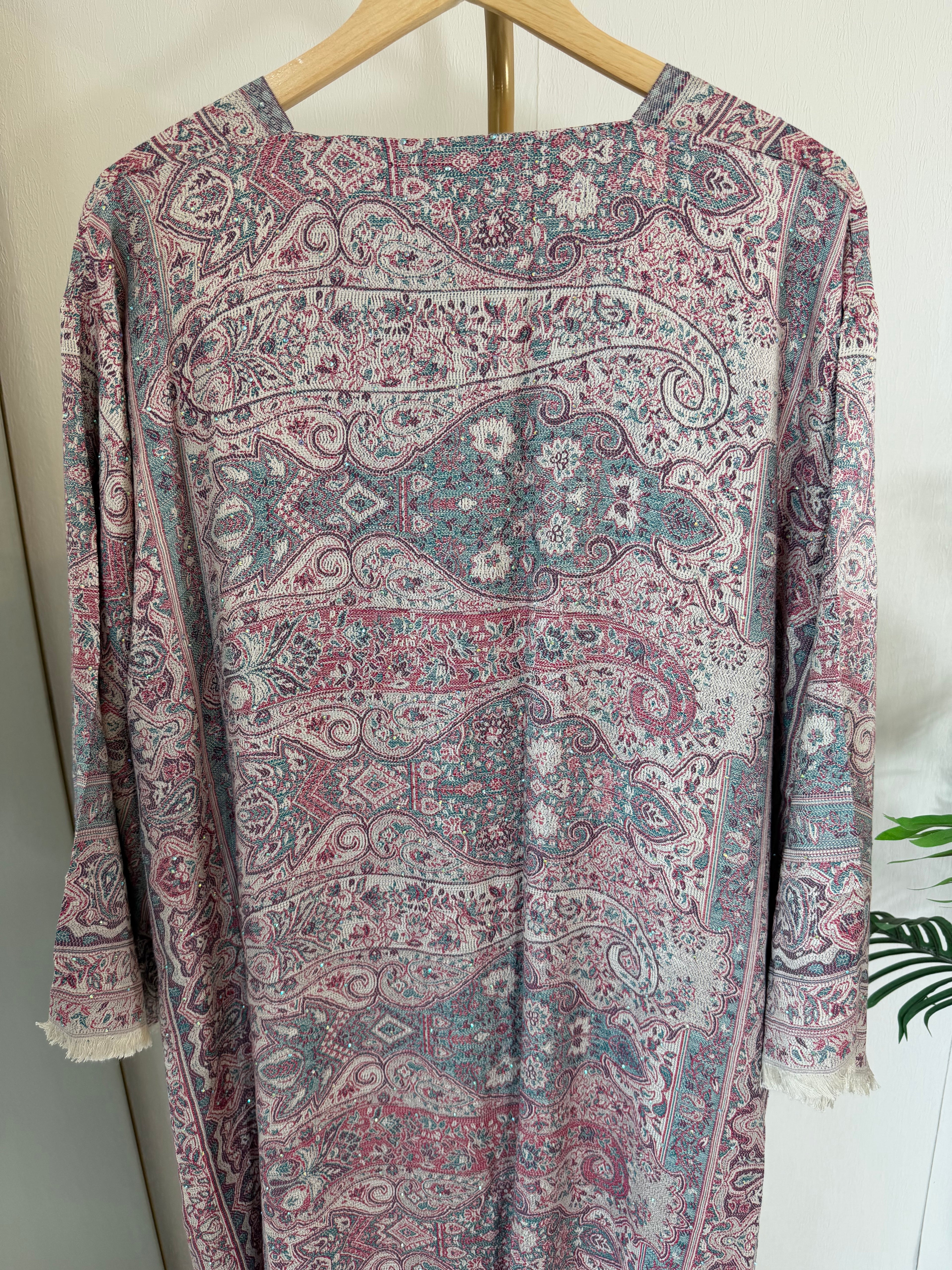 Pashmina - Bluey Pink with Gem Stones