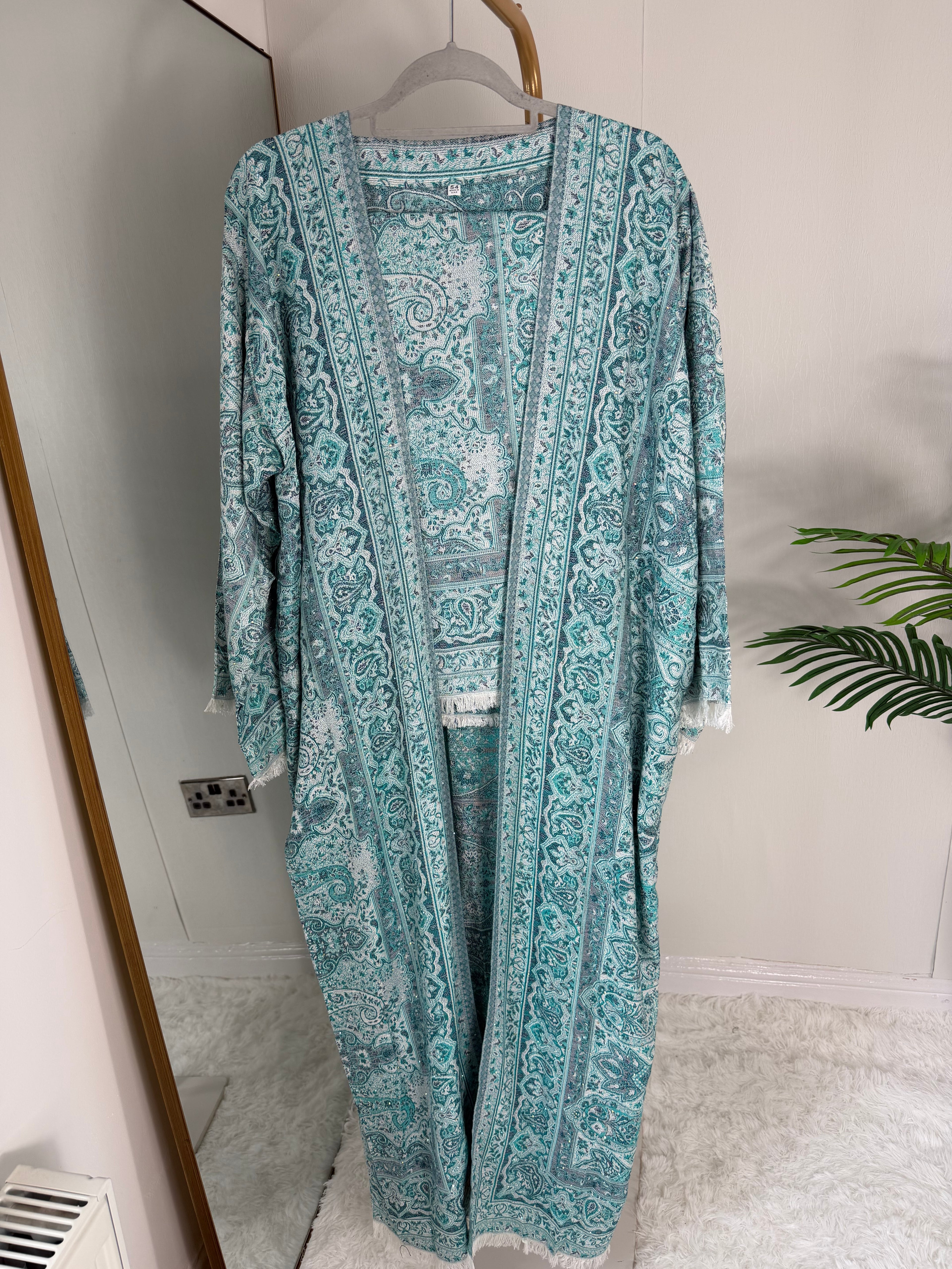 Pashmina - Santorini blue with Gem Stones
