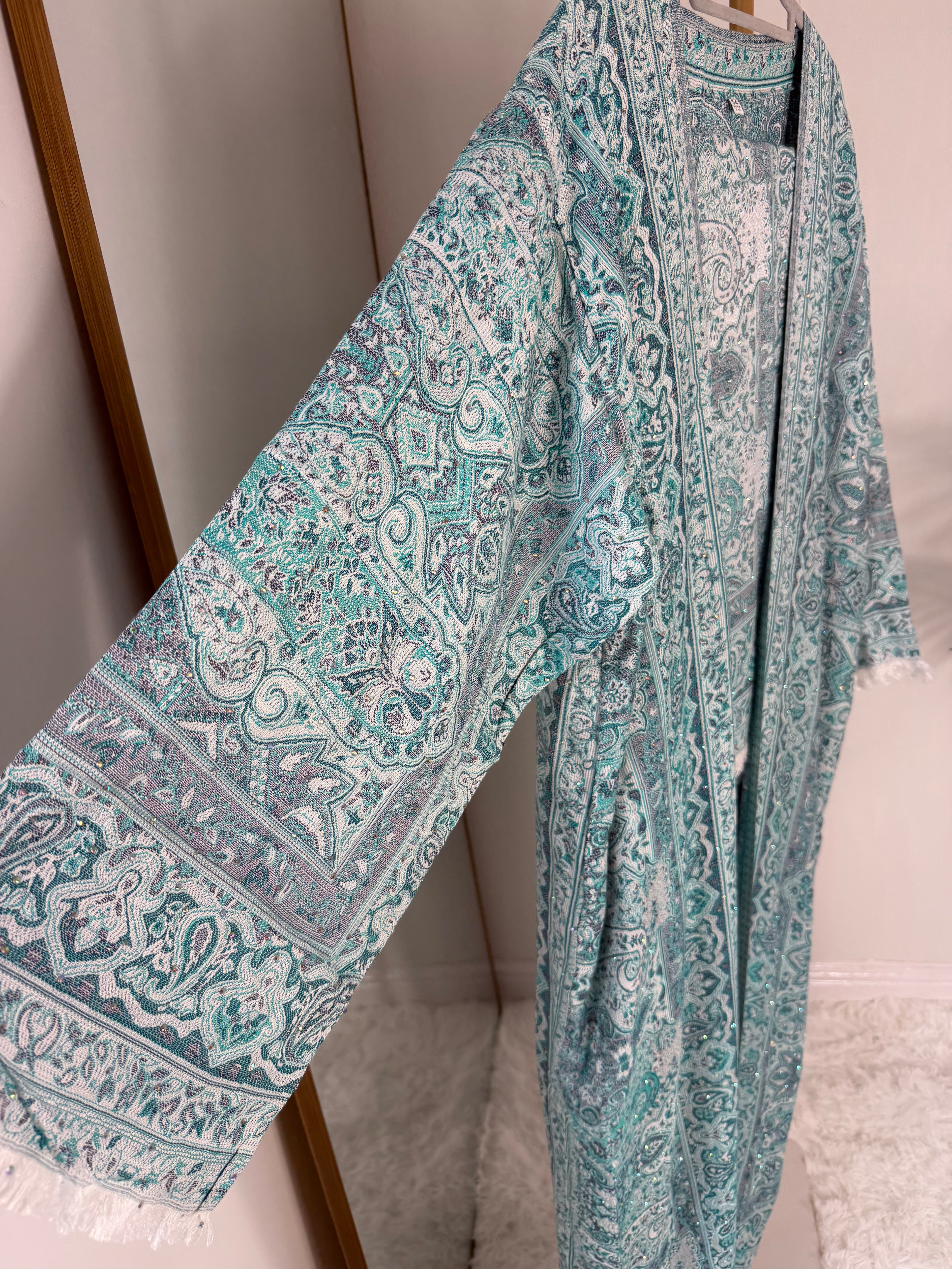 Pashmina - Santorini blue with Gem Stones