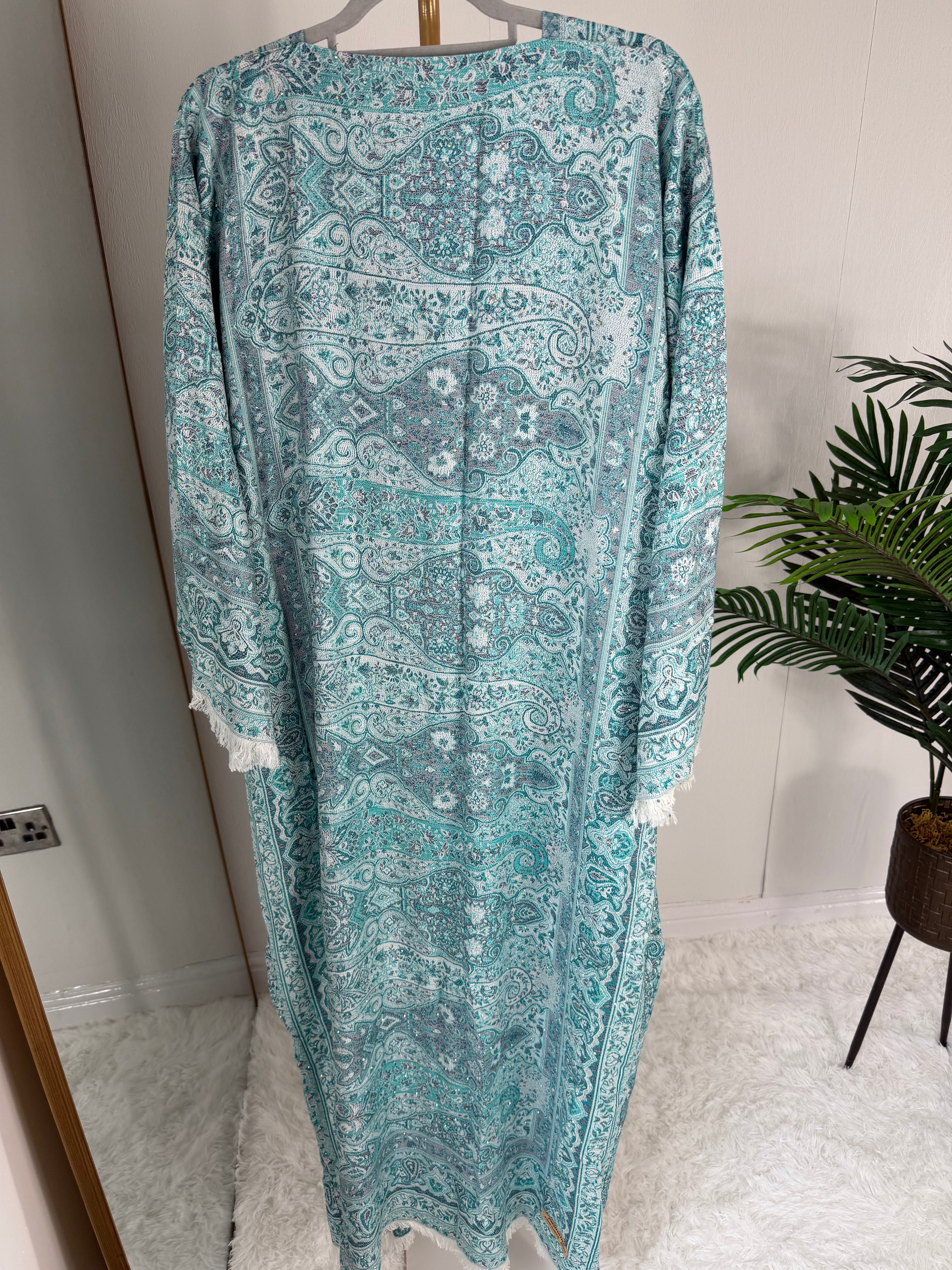 Pashmina - Santorini blue with Gem Stones