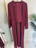 Lace Abaya - Maroon